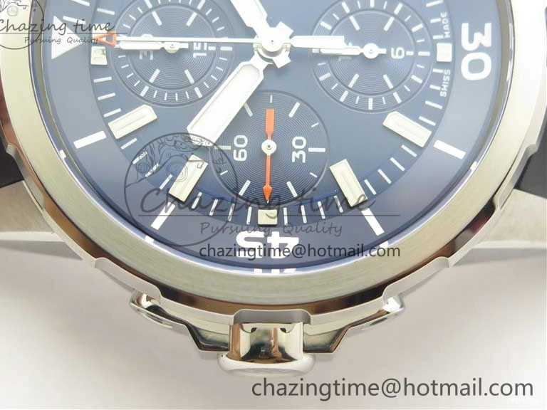 MIROTIME 0111 Aquatimer Chrono IW376803 V6F 1:1 Best Edition Blue Dial on Ruber Strap A Neat 7083